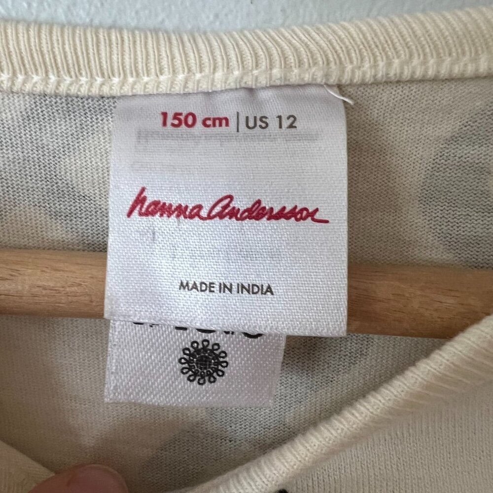 Hanna Andersson XO Valentine's Day Long Sleeve Cotton Dress Girl's Size 12 - Picture 4 of 8